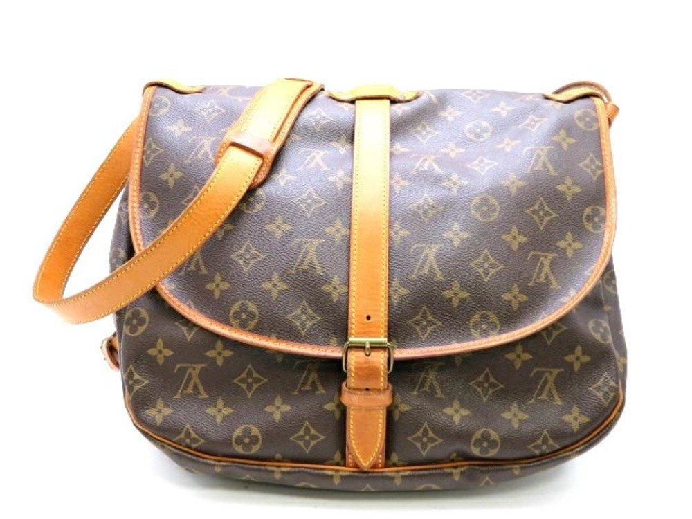 LOUIS VUITTON Saumur Shoulder Bag Monogram Brown